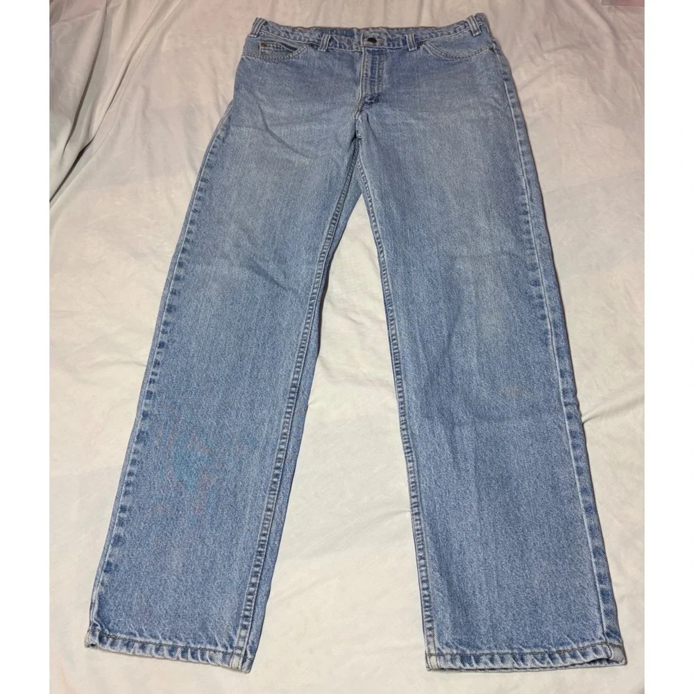 Vintage Levis 505 Orange Tab Jeans Mens 36x32 Light Wash Made in Canada Denim